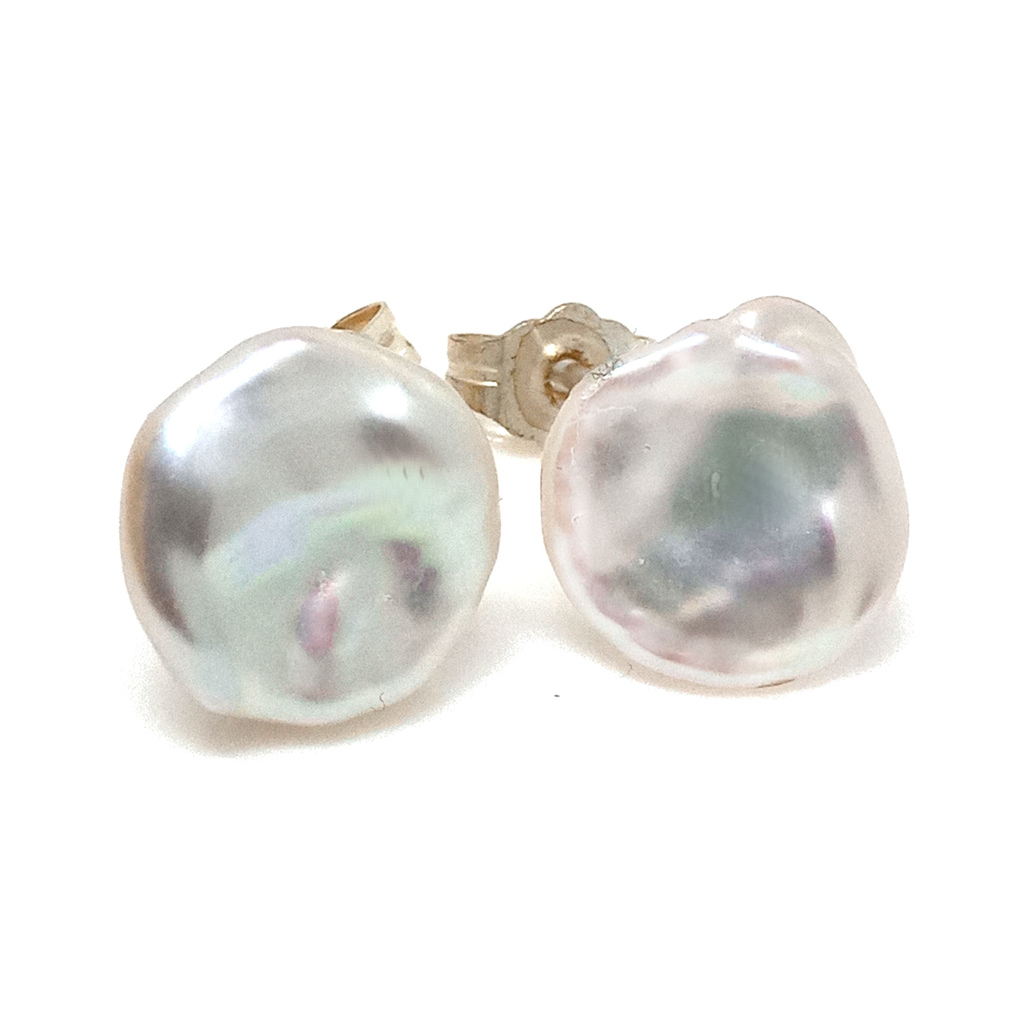 White 10mm Keishi Pearls Earrings